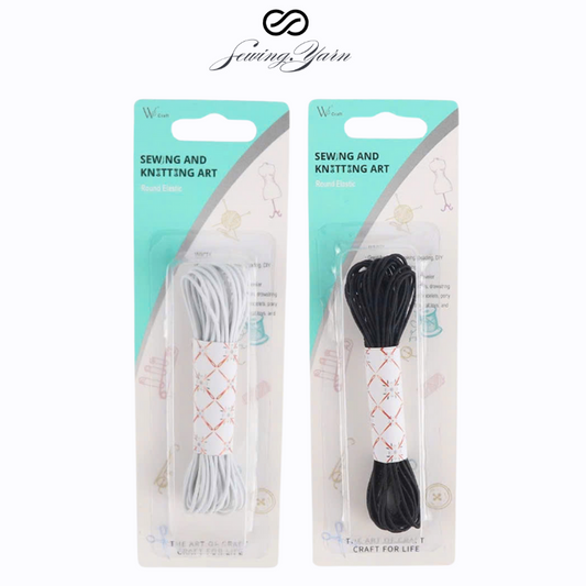 Elastic String for Bracelets, Elastic Cord for Jewelry, Stretchy String for Necklace Making, Beading and Sewing (1.0 MM, 5 Yards, Black, White)