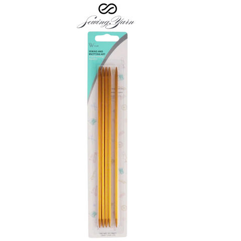 Anodized knitting needles size 0.16" × 7.87" - Golden/Blue