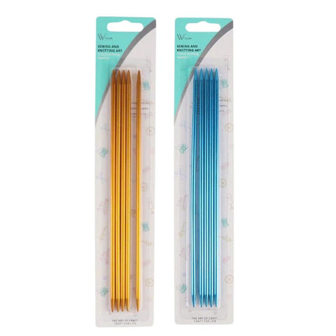 Anodized knitting needles size 0.16" × 7.87" - Golden/Blue