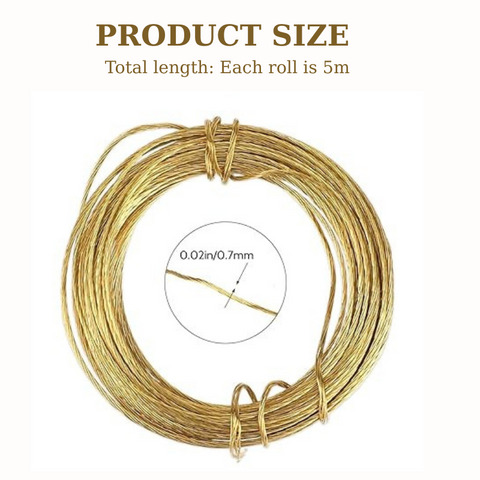 16-feet Heavy-Duty Braided Picture Hanging Wire – Gold Copper, Holds Up to 30lbs, for Frames, Art, Mirrors & Wall Decor