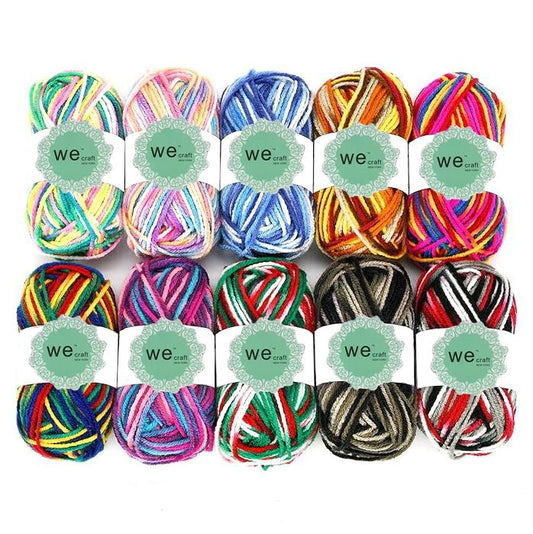 Wecraft Yarn,Multicolor Yarn, 100% Acrylic for Knitting and Crocheting - 110m/120 yard - 1 Pack 50g