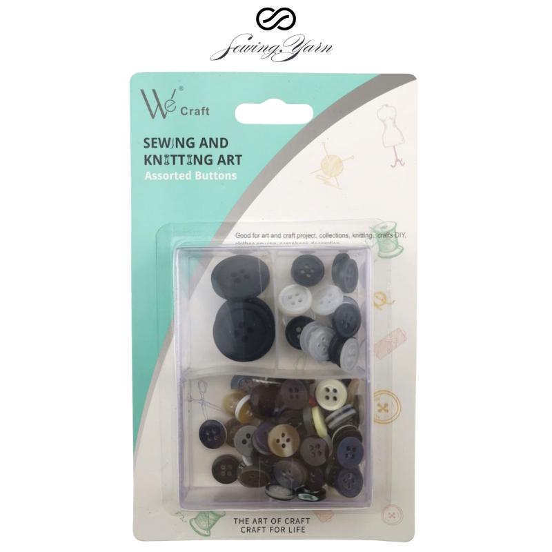 100PCS Mixed Sewing Buttons, Suitable for Variety Clothing Sewing, DIY Craft (Black & White)