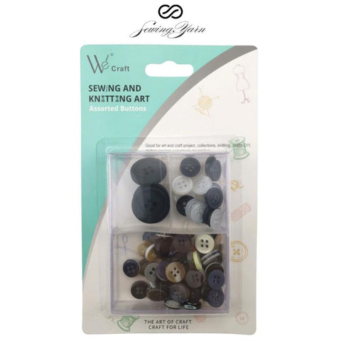 100PCS Mixed Sewing Buttons, Suitable for Variety Clothing Sewing, DIY Craft (Black & White)
