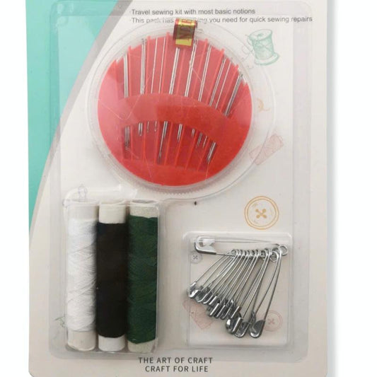 Portable Sewing Kit for Home & Travel – Thread, Needles, Safety Pins & More for Adults, Beginners & Emergencies