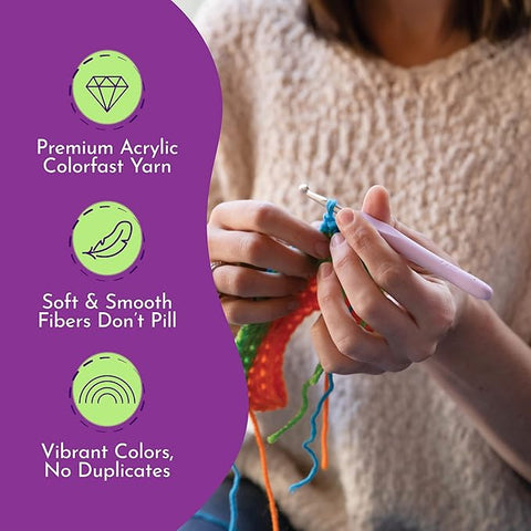 Purples  Lavenders Color Yarn, Wecraft Yarn, 100% Acrylic for Knitting and Crocheting, 1 Pack